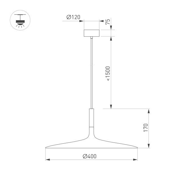 Подвесной светодиодный светильник Arlight SP-Fiore-R400-13W Warm3000 036001 Подвесной светодиодный светильник Arlight SP-Fiore-R400-13W Warm3000 036001