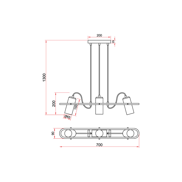 Подвесной светильник Vele Luce Pacifico VL5804P03