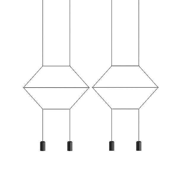 Подвесной светильник Imperium Loft Via Wireflow Polyhedral 4 Lineal Pendant Light 144326-22
