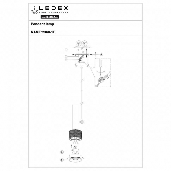 Подвесной светильник iLedex Delta 2361-1 BK+WH Подвесной светильник iLedex Delta 2361-1 BK+WH