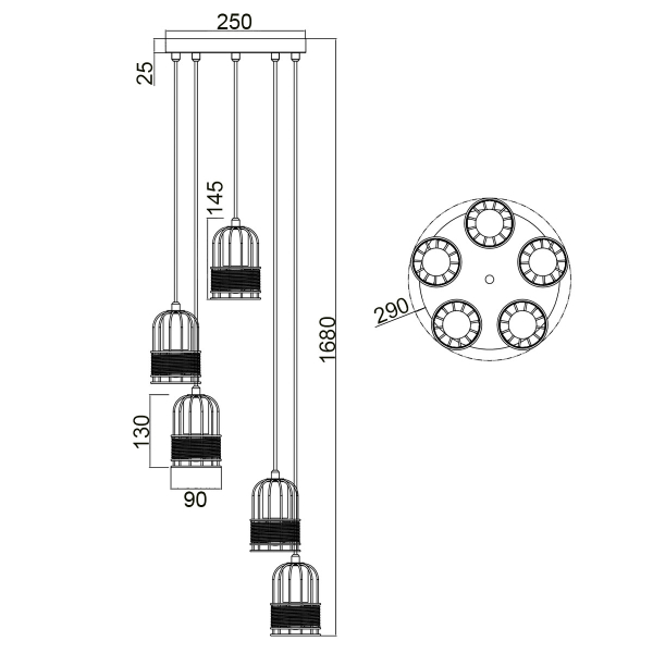 Подвесной светильник Vele Luce Extra VL6472P05