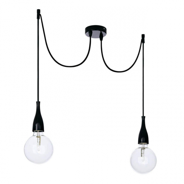 Подвесной светильник Ideal Lux Minimal SP2 Nero Opaco 112671 Подвесной светильник Ideal Lux Minimal SP2 Nero Opaco 112671