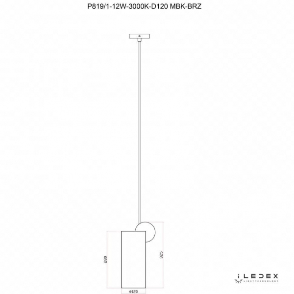 Подвесной светодиодный светильник iLedex Play P819/1-12W-3000K-D120 MBK-BRZ Подвесной светодиодный светильник iLedex Play P819/1-12W-3000K-D120 MBK-BRZ