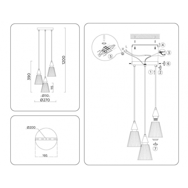 Подвесной светильник Ambrella light High Light LH58112 Подвесной светильник Ambrella light High Light LH58112