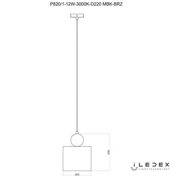 Подвесной светодиодный светильник iLedex Play P820/1-12W-3000K-D220 MBK-BRZ Подвесной светодиодный светильник iLedex Play P820/1-12W-3000K-D220 MBK-BRZ