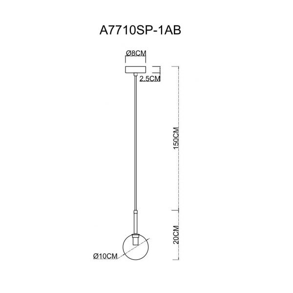 Подвесной светильник Arte Lamp Cameron A7710SP-1AB Подвесной светильник Arte Lamp Cameron A7710SP-1AB