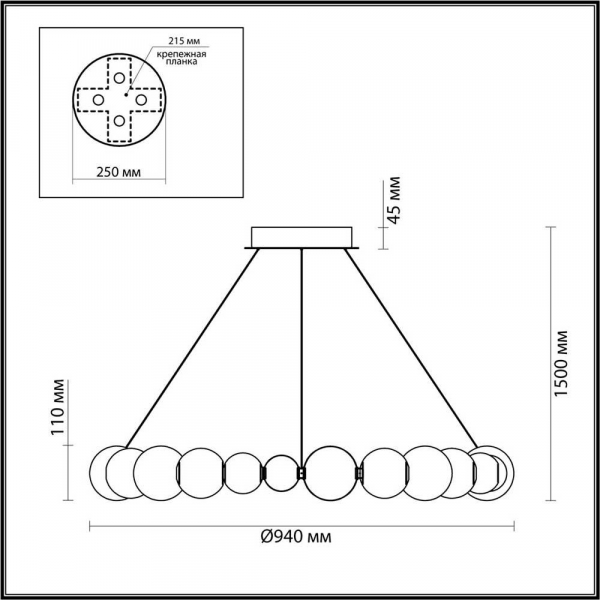 Подвесной светодиодный светильник Odeon Light Crystal 5008/45L Подвесной светодиодный светильник Odeon Light Crystal 5008/45L