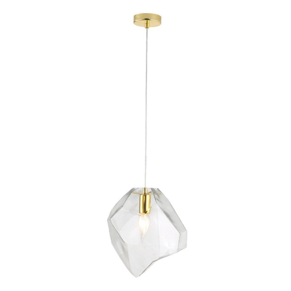 Подвесной светильник Crystal Lux NUESTRO SP1 GOLD/TRANSPARENT Подвесной светильник Crystal Lux NUESTRO SP1 GOLD/TRANSPARENT