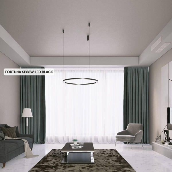 Подвесной светодиодный светильник Crystal Lux Fortuna SP88W Led Black Подвесной светодиодный светильник Crystal Lux Fortuna SP88W Led Black