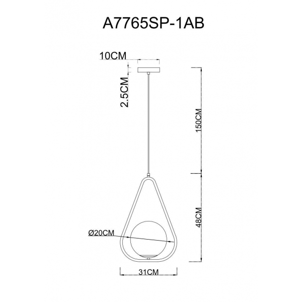 Подвесной светильник Arte Lamp Matisse A7765SP-1AB Подвесной светильник Arte Lamp Matisse A7765SP-1AB