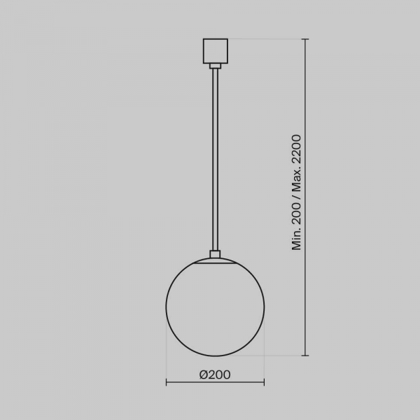 Подвесной светодиодный светильник Maytoni Technical Luna P039PL-5W4K-20-B Подвесной светодиодный светильник Maytoni Technical Luna P039PL-5W4K-20-B