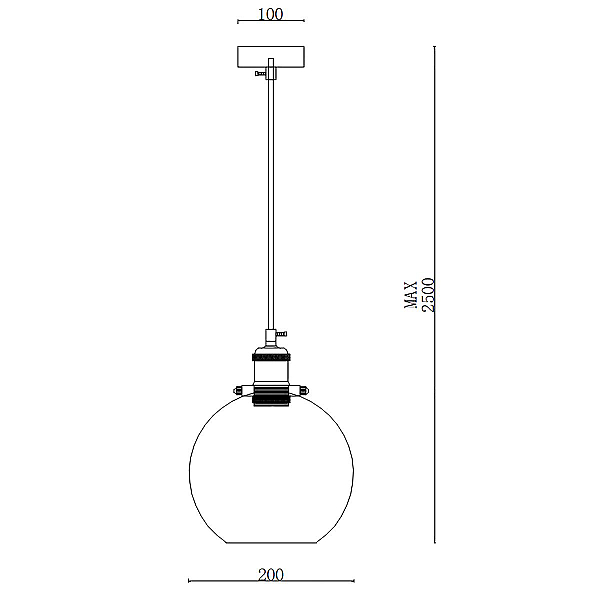 Подвесной светильник Imperium Loft Loft Clear Glass Sphere Cloche Дымчатый 377316-22