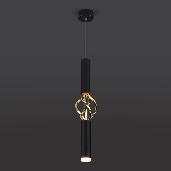 Подвесной светодиодный светильник Eurosvet Lance 50191/1 LED черный/золото Подвесной светодиодный светильник Eurosvet Lance 50191/1 LED черный/золото