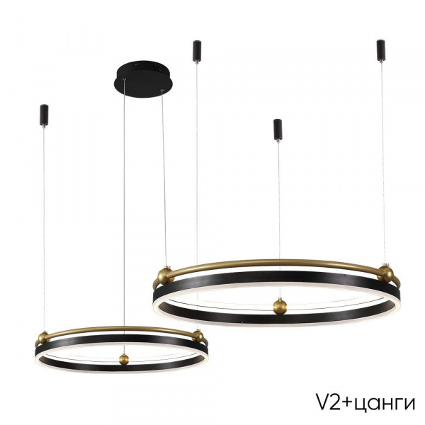 Подвесной светодиодный светильник Crystal Lux Fernando SP123W Led Black/Gold Подвесной светодиодный светильник Crystal Lux Fernando SP123W Led Black/Gold