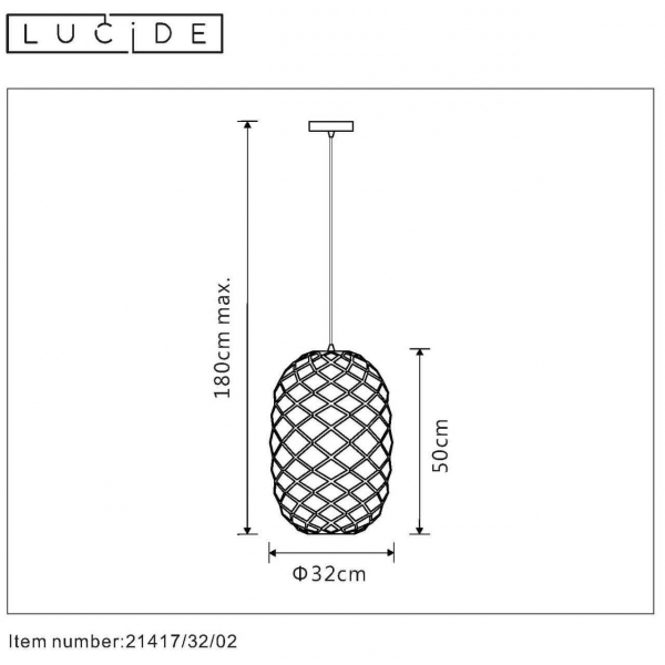 Подвесной светильник Lucide Wolfram 21417/32/02 Подвесной светильник Lucide Wolfram 21417/32/02