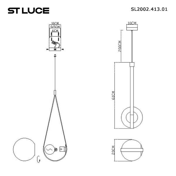 Подвесной светильник ST Luce Moonbag SL2002.413.01 Подвесной светильник ST Luce Moonbag SL2002.413.01