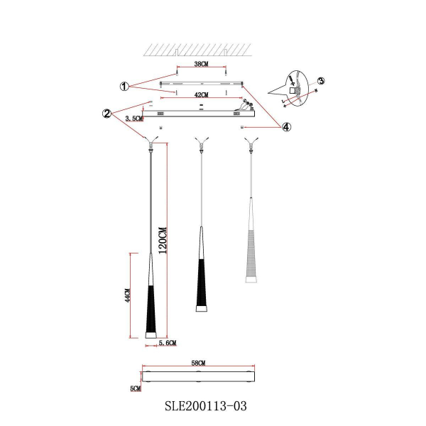 Подвесной светодиодный светильник Evoluce Orpelo SLE200113-03 Подвесной светодиодный светильник Evoluce Orpelo SLE200113-03