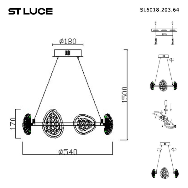 Подвесной светодиодный светильник ST Luce Enigma SL6018.203.64 Подвесной светодиодный светильник ST Luce Enigma SL6018.203.64
