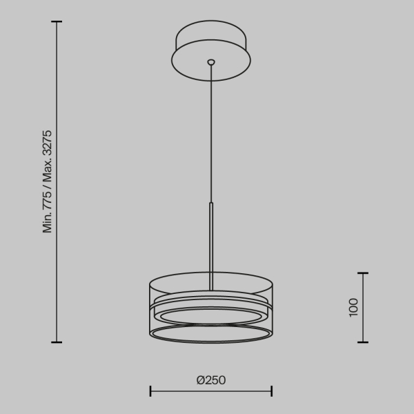 Подвесной светодиодный светильник Maytoni Dress code MOD348PL-L18BBS3K