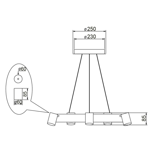 Подвесной светильник Vele Luce Octopus VL10152P05 Подвесной светильник Vele Luce Octopus VL10152P05