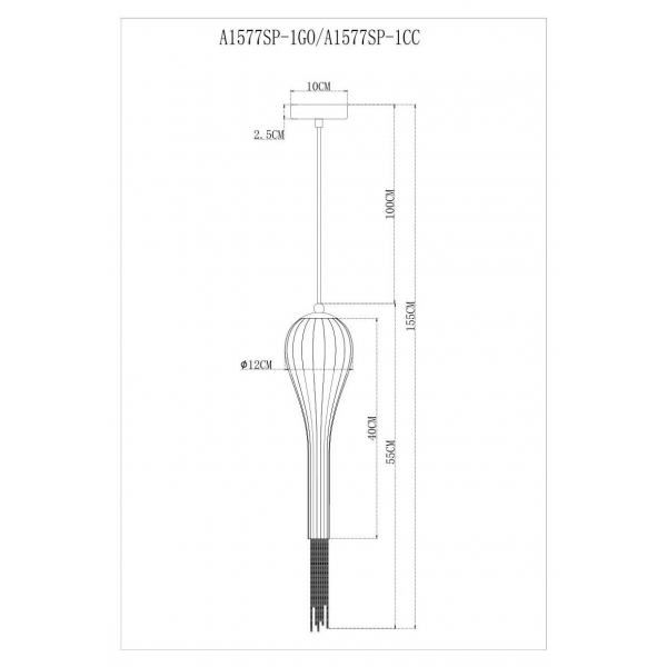 Подвесной светильник Arte Lamp Waterfall A1577SP-1CC Подвесной светильник Arte Lamp Waterfall A1577SP-1CC