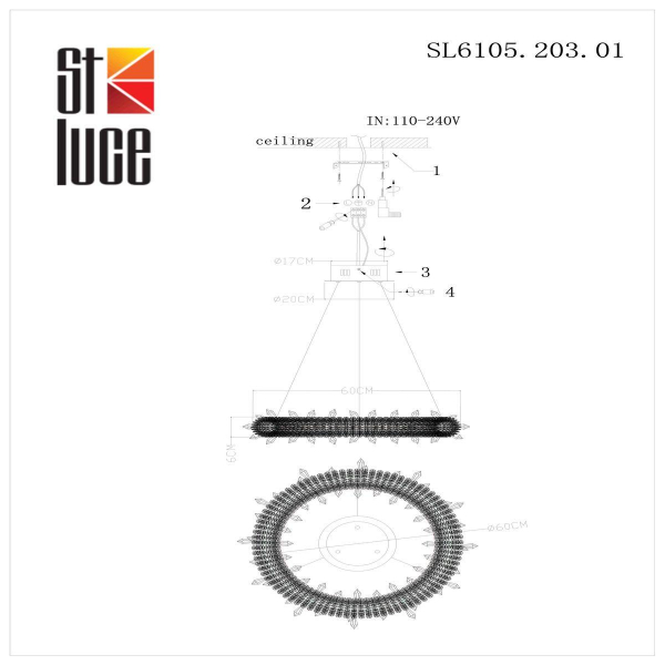 Подвесной светодиодный светильник ST Luce Lucchero SL6105.203.01 Подвесной светодиодный светильник ST Luce Lucchero SL6105.203.01
