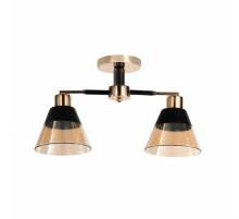 Потолочный светильник ЭкономСвет 12209/2BK+FGD AMB+BK