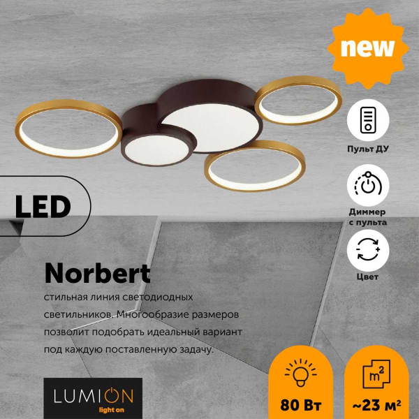 Потолочный светодиодный светильник Lumion Ledio Norbert 5255/80CL Потолочный светодиодный светильник Lumion Ledio Norbert 5255/80CL