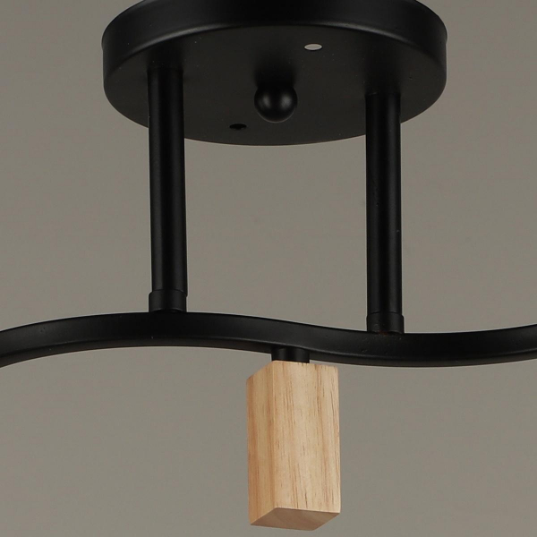 Потолочный светильник Reluce 04866-0.3-02 BK+WOOD Потолочный светильник Reluce 04866-0.3-02 BK+WOOD