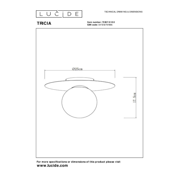 Потолочный светильник Lucide TRICIA 79187/01/02 Потолочный светильник Lucide TRICIA 79187/01/02