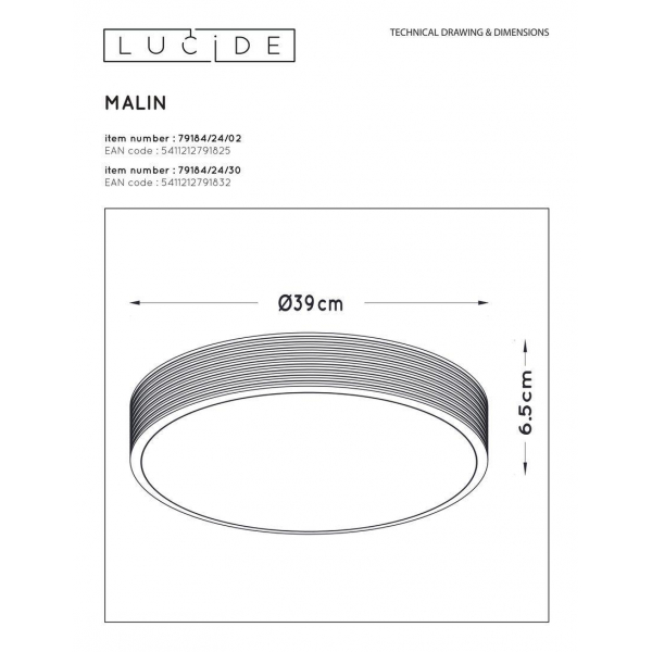 Потолочный светодиодный светильник Lucide Malin 79184/24/30 Потолочный светодиодный светильник Lucide Malin 79184/24/30