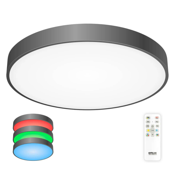 Потолочный светодиодный светильник с пультом ДУ Citilux Купер RGB Черный CL724105G1 Потолочный светодиодный светильник с пультом ДУ Citilux Купер RGB Черный CL724105G1