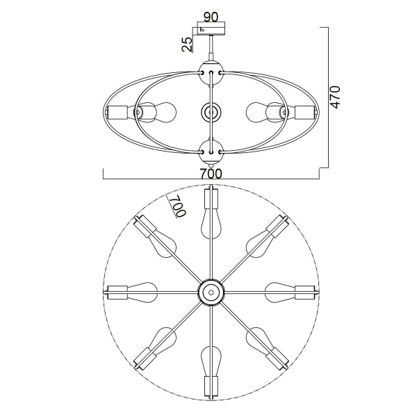 Потолочный светильник Vele Luce Crea VL6522L08 Потолочный светильник Vele Luce Crea VL6522L08