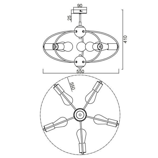 Потолочный светильник Vele Luce Crea VL6522L05 Потолочный светильник Vele Luce Crea VL6522L05