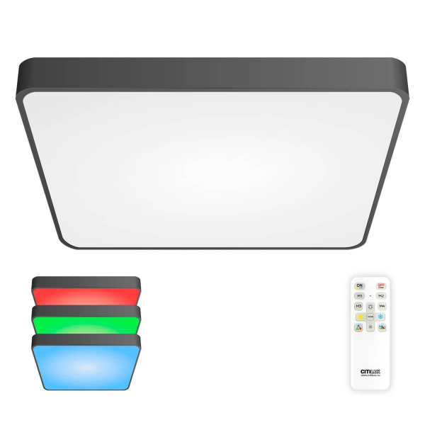Потолочный светодиодный светильник с пультом ДУ Citilux Купер RGB Черный CL724K105G1 Потолочный светодиодный светильник с пультом ДУ Citilux Купер RGB Черный CL724K105G1