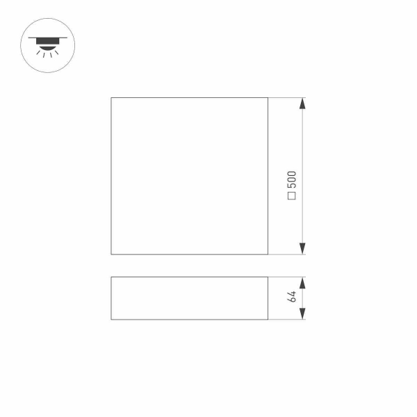 Потолочный светодиодный светильник Arlight IM-Quadro-Emergency-3H-S500x500-54W Day4000 041041 Потолочный светодиодный светильник Arlight IM-Quadro-Emergency-3H-S500x500-54W Day4000 041041