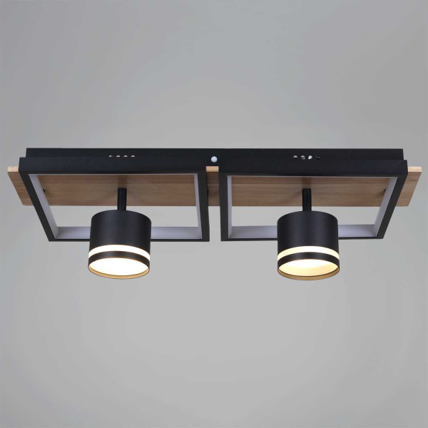 Потолочный светильник Reluce 19560-0.3-2+2 BK+WOOD