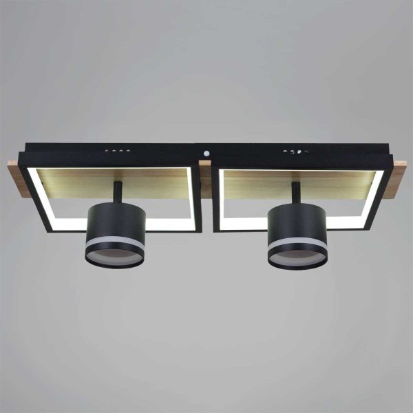 Потолочный светильник Reluce 19560-0.3-2+2 BK+WOOD