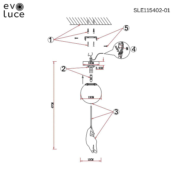 Потолочный светильник Evoluce MODENA SLE115402-01