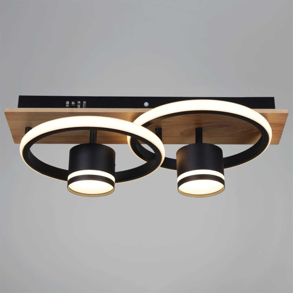 Потолочный светильник Reluce 29560-0.3-2+2 BK+WOOD