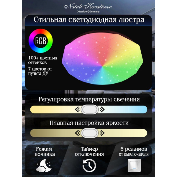 Потолочный светодиодный светильник Natali Kovaltseva Led Lamps 81100 Потолочный светодиодный светильник Natali Kovaltseva Led Lamps 81100