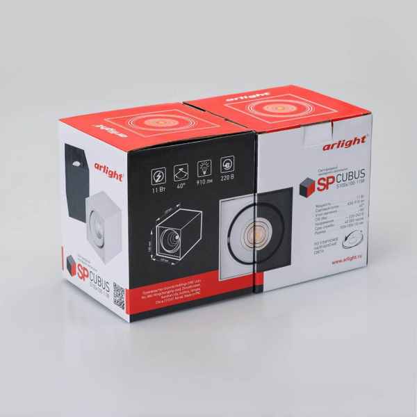 Потолочный светодиодный светильник Arlight SP-Cubus-S100x100WH-11W Warm White 40deg 020386 Потолочный светодиодный светильник Arlight SP-Cubus-S100x100WH-11W Warm White 40deg 020386