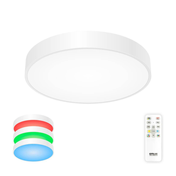 Потолочный светодиодный светильник с пультом ДУ Citilux Купер RGB Белый CL72470G0 Потолочный светодиодный светильник с пультом ДУ Citilux Купер RGB Белый CL72470G0