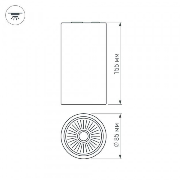 Потолочный светодиодный светильник Arlight SP-Polo-R85-1-15W Warm White 40deg 022951 Потолочный светодиодный светильник Arlight SP-Polo-R85-1-15W Warm White 40deg 022951