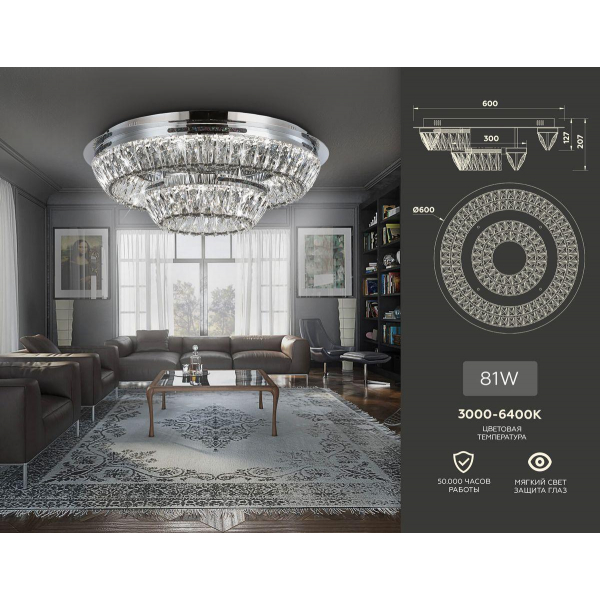 Потолочный светодиодный светильник Ambrella light Traditional TR5029 Потолочный светодиодный светильник Ambrella light Traditional TR5029