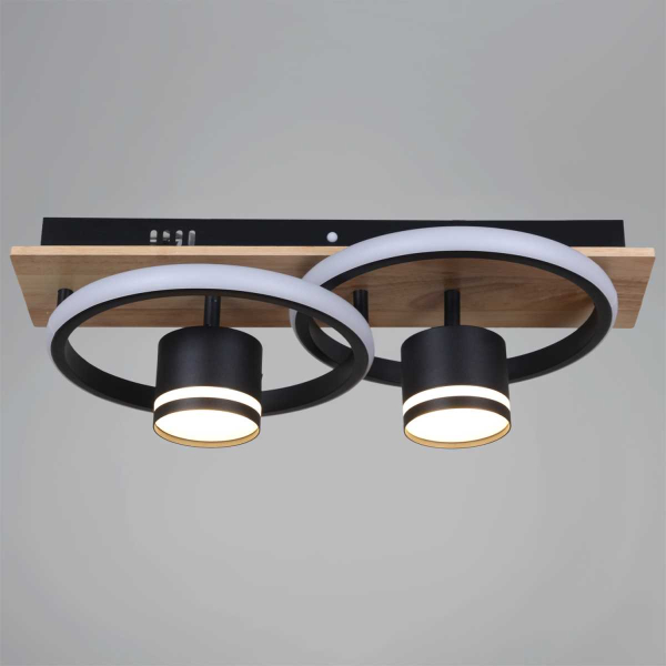 Потолочный светильник Reluce 29560-0.3-2+2 BK+WOOD