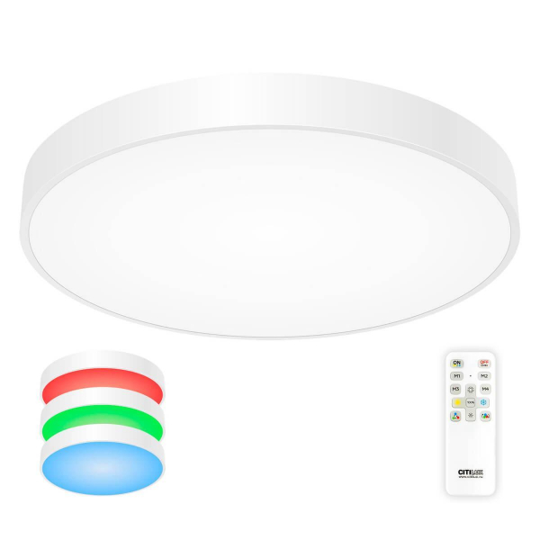Потолочный светодиодный светильник с пультом ДУ Citilux Купер RGB Белый CL724105G0 Потолочный светодиодный светильник с пультом ДУ Citilux Купер RGB Белый CL724105G0