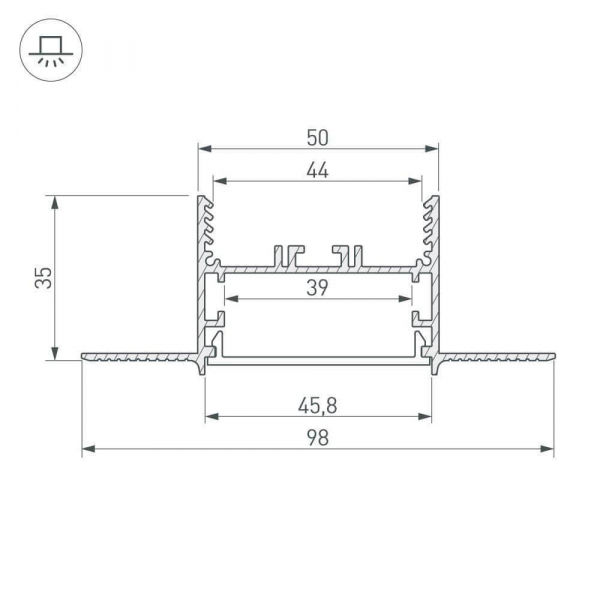 Профиль Arlight SL-LINIA45-FANTOM-2000 ANOD 027160 Профиль Arlight SL-LINIA45-FANTOM-2000 ANOD 027160