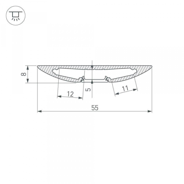 Профиль Arlight ALM-FLAT-R-2000 ANOD 026712 Профиль Arlight ALM-FLAT-R-2000 ANOD 026712