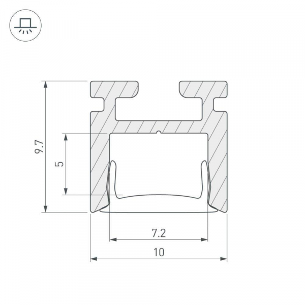 Профиль Arlight Pik-1010-2000 Anod 029089 Профиль Arlight Pik-1010-2000 Anod 029089